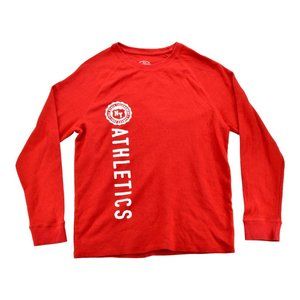 ROEBUCK and Co 100% Cotton Athletics thermal Pullover shirt Red sz L‎
